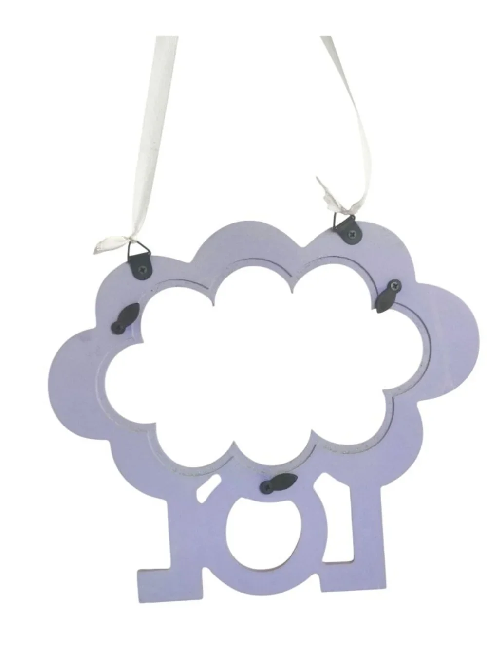 LOL Shaped Wooden Wall Hanging Frame Purple Glitter Cloud Pink Text Teen Decor